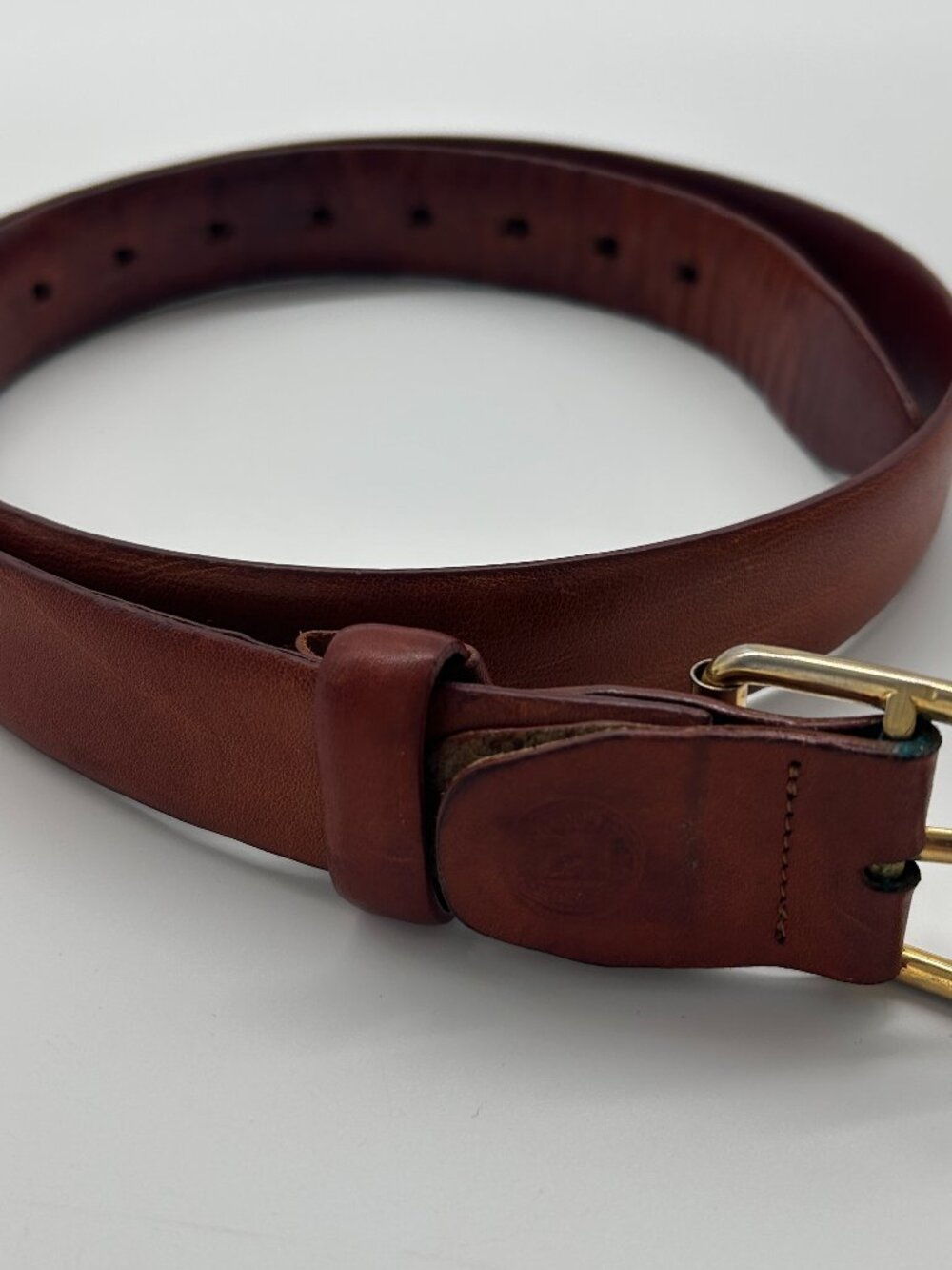 Authentic FENDI FF Brown Leather Belt  43 Inch Last Hole
